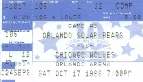 1998.10.17 Orlando Solar Bears vs Chicago.Wolves