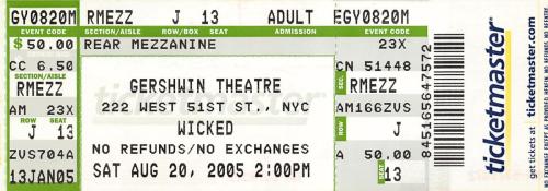 2005.08.20 Wicked in NYC