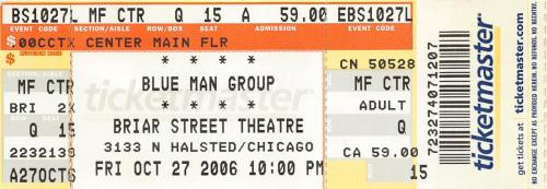 2006.10.27 Blue Man Group in Chicago