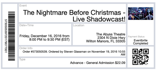 2016.12.16 The Nightmare Before Christmas with a live shadowcast