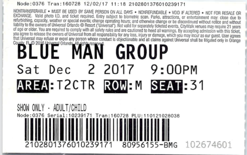 2017.12.02 Blue Man Group