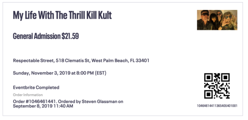2019.11.03 My Life With The Thrill Kill Kult