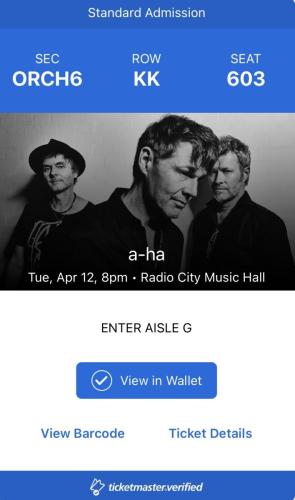 2022.04.12 a-ha in NYC