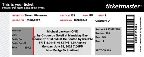 2022.07.25 Cirque du Soleil: Michael Jackson One