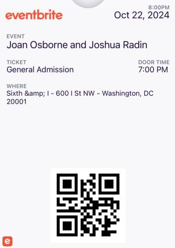 2024.10.22 Joan Osborne and Joshua Radin