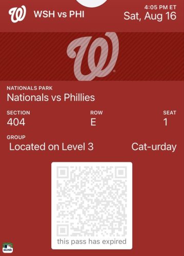 2025.08.19 Nationals vs Phillies - Caturday