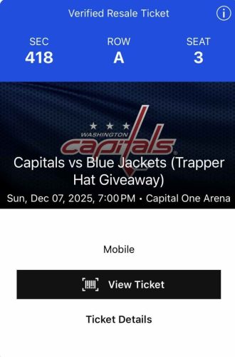 2025.12.07 Caps v Blue Jackets