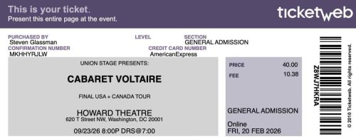 2026.09.23 Cabaret Voltaire