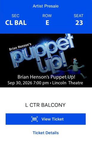 2026.09.30 Brian Henson's Puppet Up